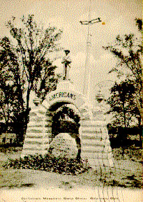 Image from a turn of the century postcard of Camp Chase Confederate Cemetary