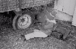 Dennis fixing the tire