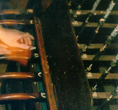 a close-up showing how the levers attach to the wires