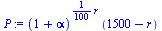 `*`(`^`(`+`(1, alpha), `+`(`*`(`/`(1, 100), `*`(r)))), `*`(`+`(1500, `-`(r))))