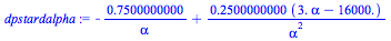 `+`(`-`(`/`(`*`(.7500000000), `*`(alpha))), `/`(`*`(.2500000000, `*`(`+`(`*`(3., `*`(alpha)), `-`(16000.)))), `*`(`^`(alpha, 2))))