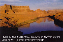 Photo by Gus Scott, 1958.  The Colorado River through Glen Canyon Before Lake Powell; Historic Photo Journal