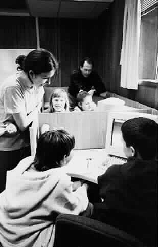 Students at computers