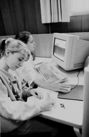 Students at computer